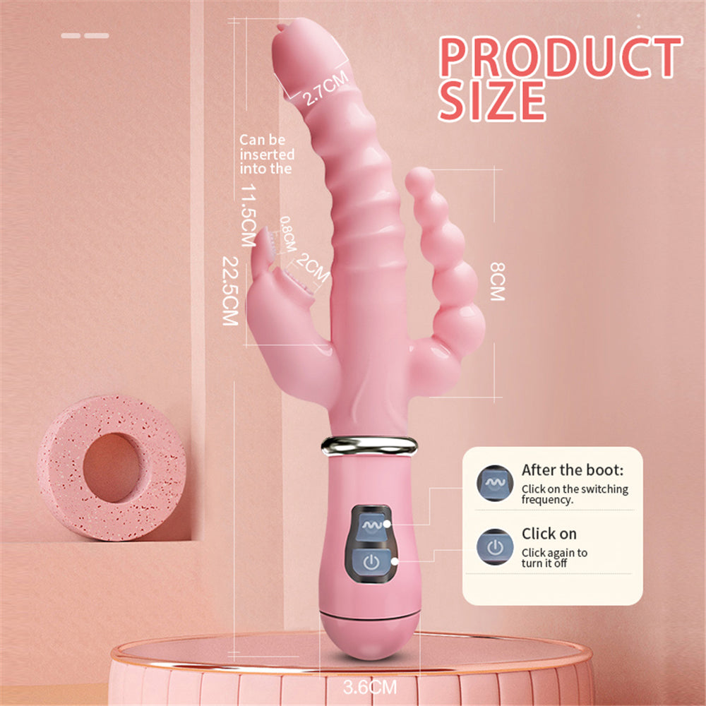 Blissful Rabbit Tri-Prong Vibrator