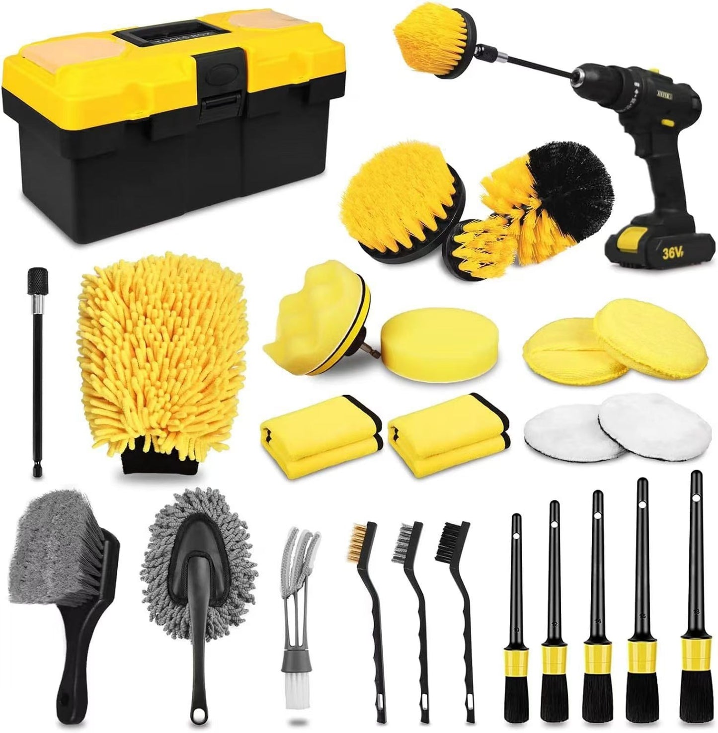 Portable Electric Drill Brush Cleaning Kit