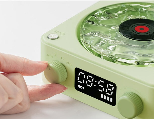 Retro Bluetooth Turntable Speaker with RGB Light & White Noise
