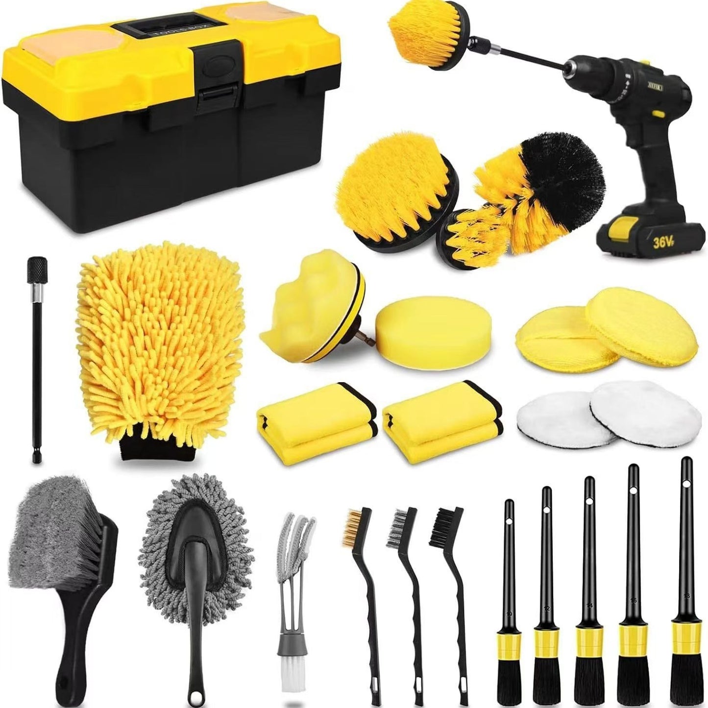 Portable Electric Drill Brush Cleaning Kit