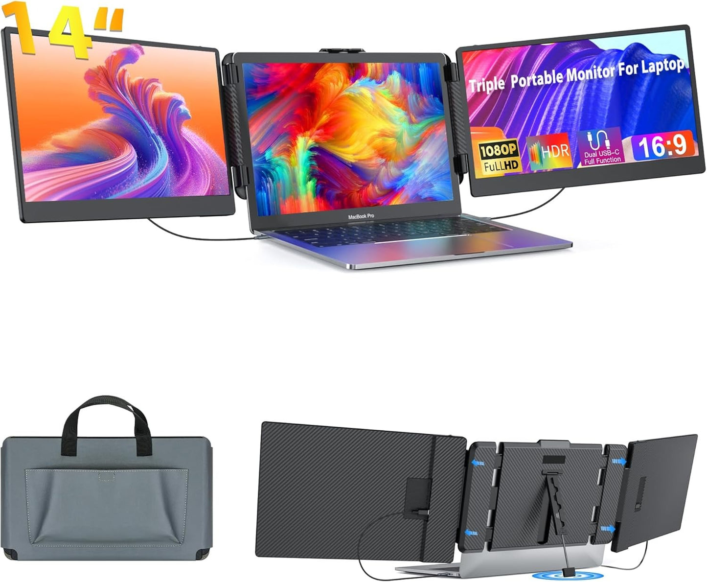 Laptop Screen Extender 14 Inch FHD IPS Portable