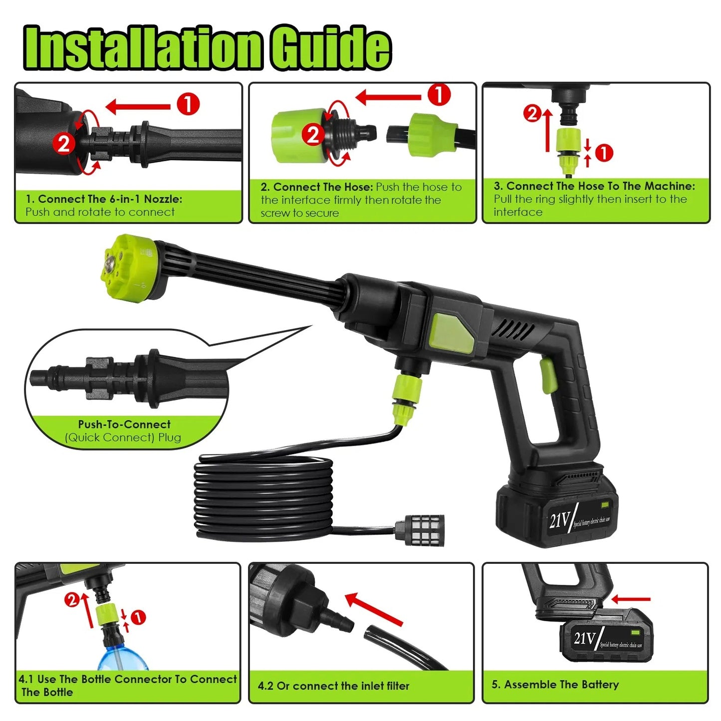 Cordless Pressure Washer Portable Electric Power Washer