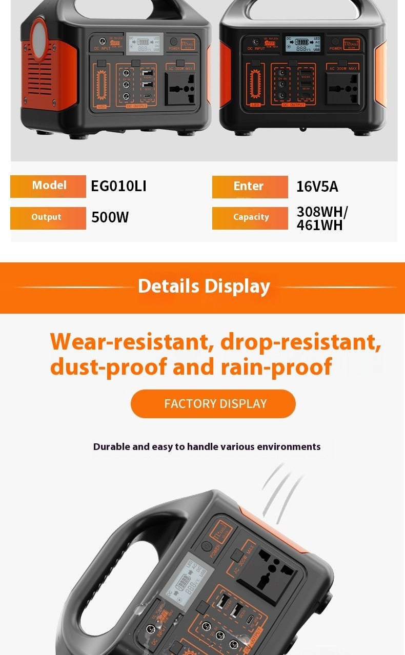 500W Outdoor Portable Power Station with Multiple Output Ports