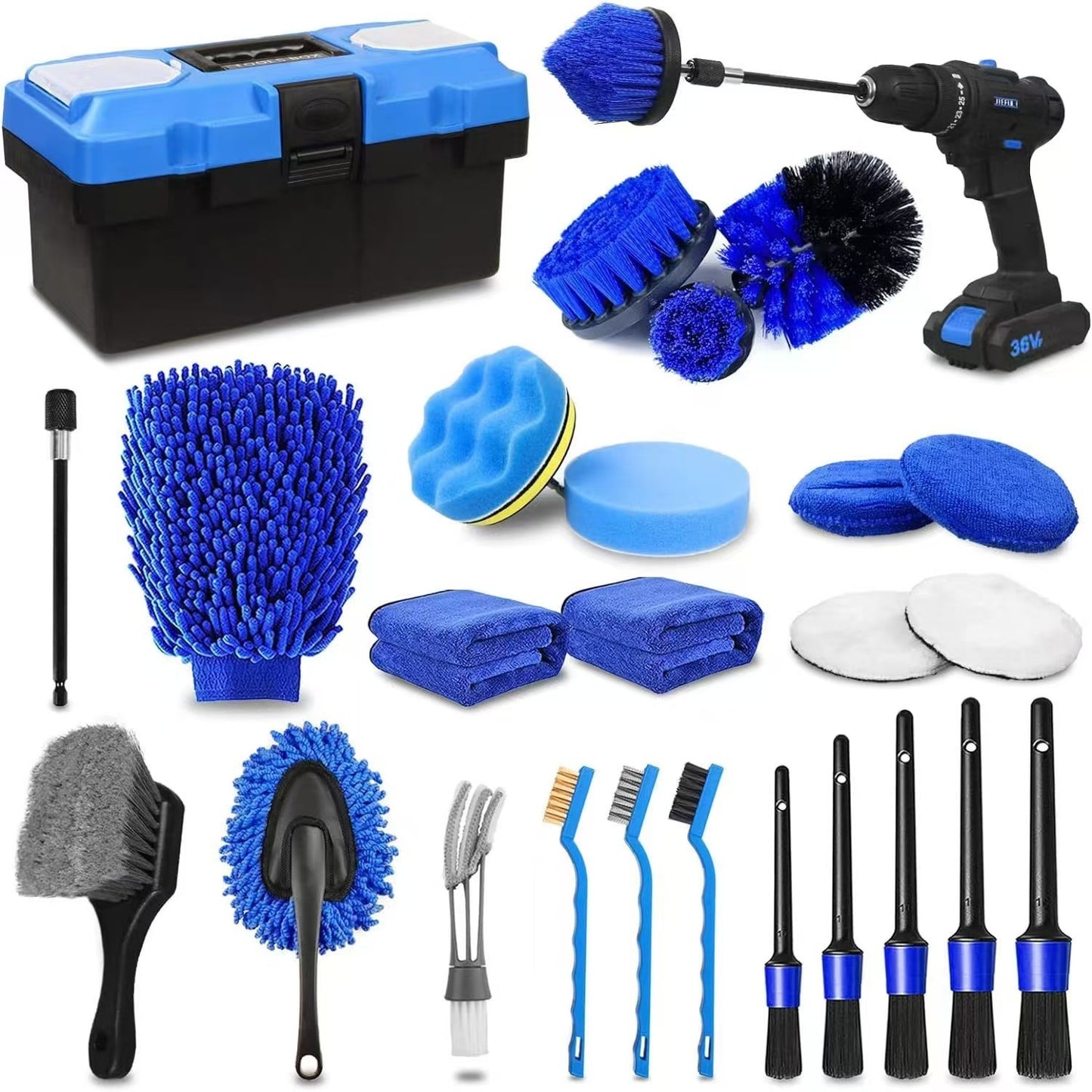 Portable Electric Drill Brush Cleaning Kit