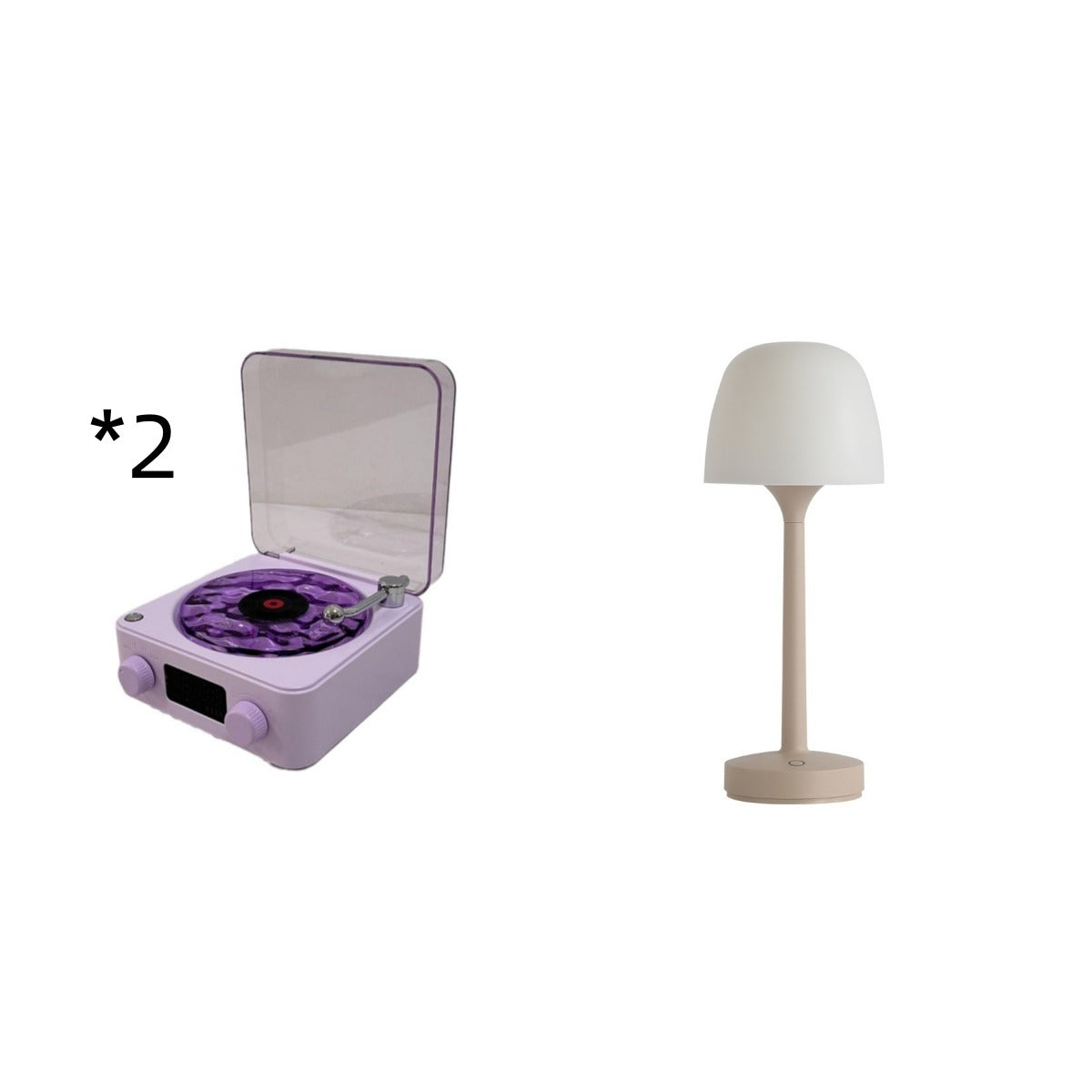Retro Bluetooth Turntable Speaker with RGB Light & White Noise
