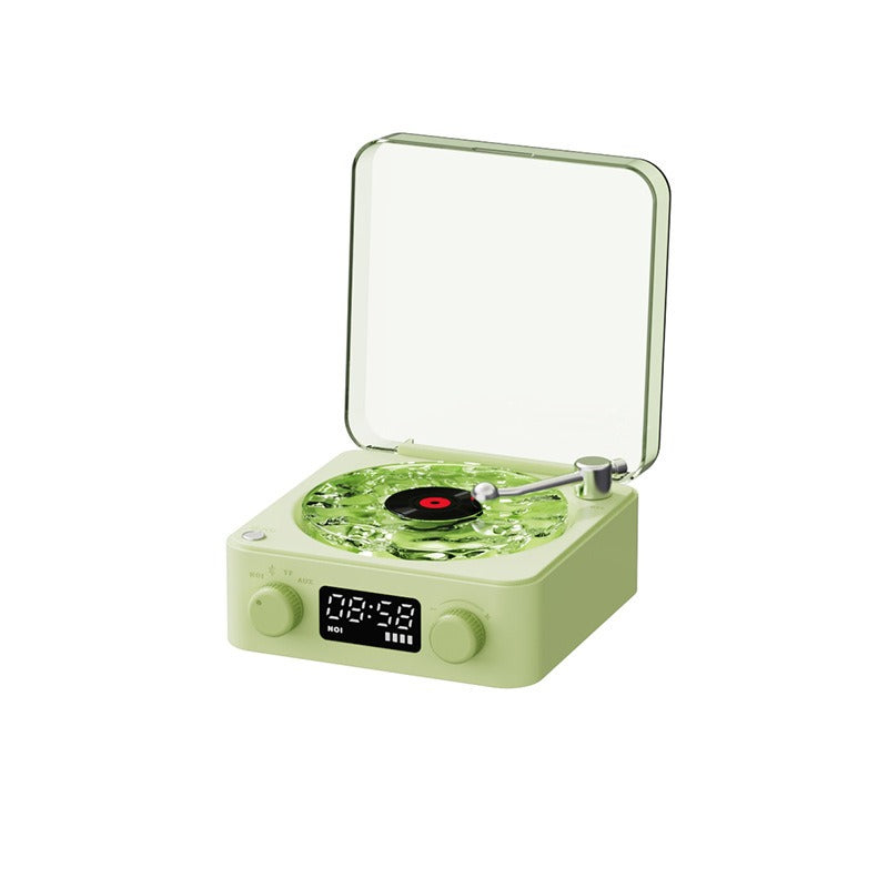 Retro Bluetooth Turntable Speaker with RGB Light & White Noise