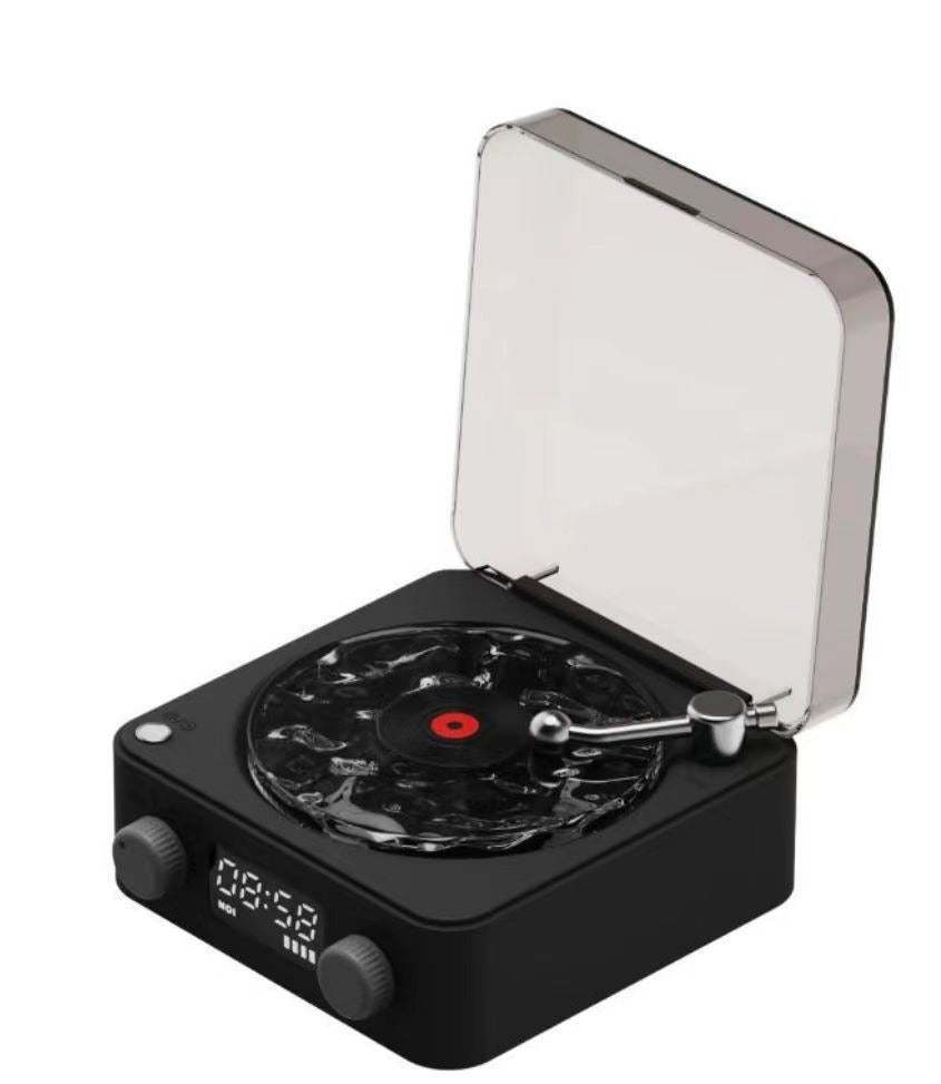 Retro Bluetooth Turntable Speaker with RGB Light & White Noise