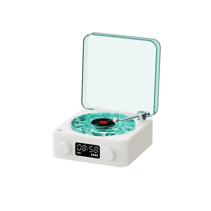 Retro Bluetooth Turntable Speaker with RGB Light & White Noise