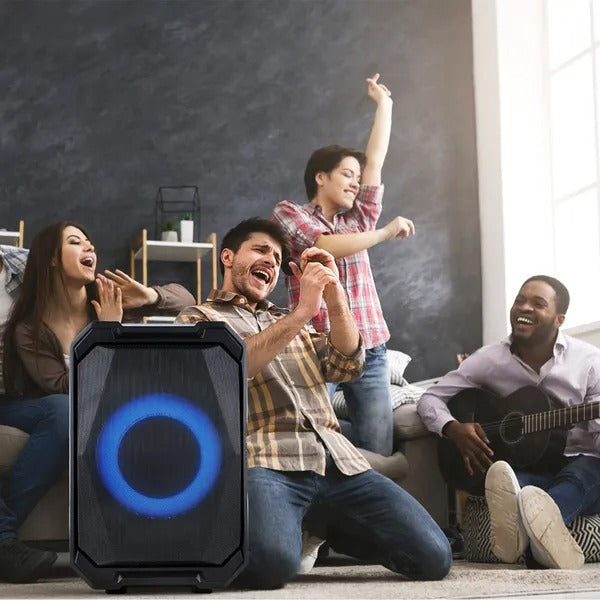 Portable Wireless Party Speaker with LED Light and Mics