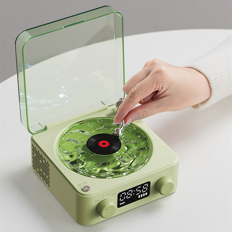 Retro Bluetooth Turntable Speaker with RGB Light & White Noise
