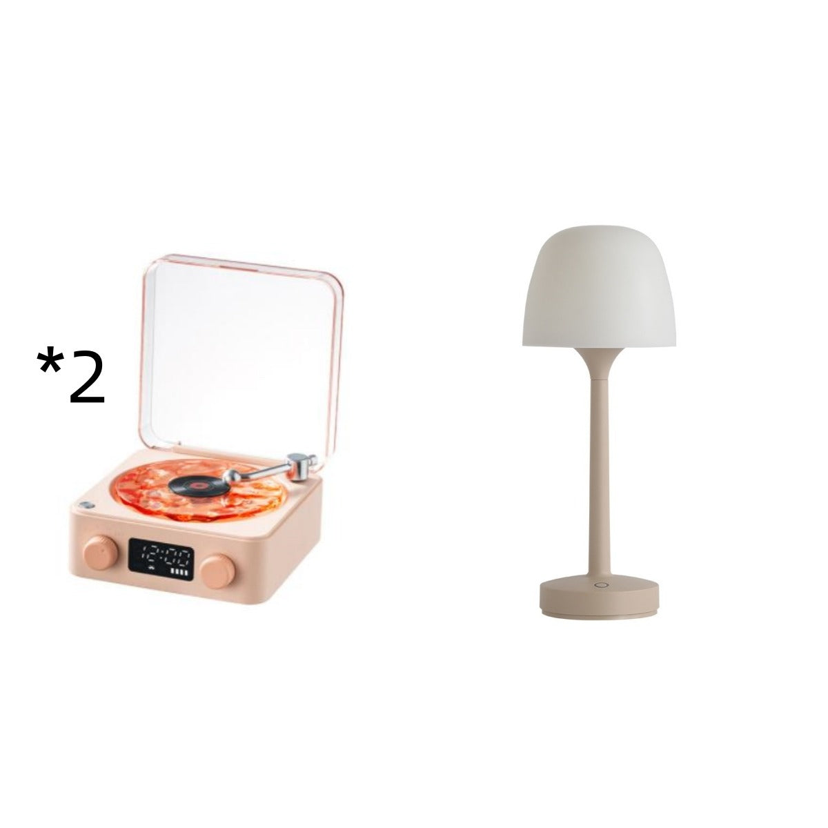 Retro Bluetooth Turntable Speaker with RGB Light & White Noise