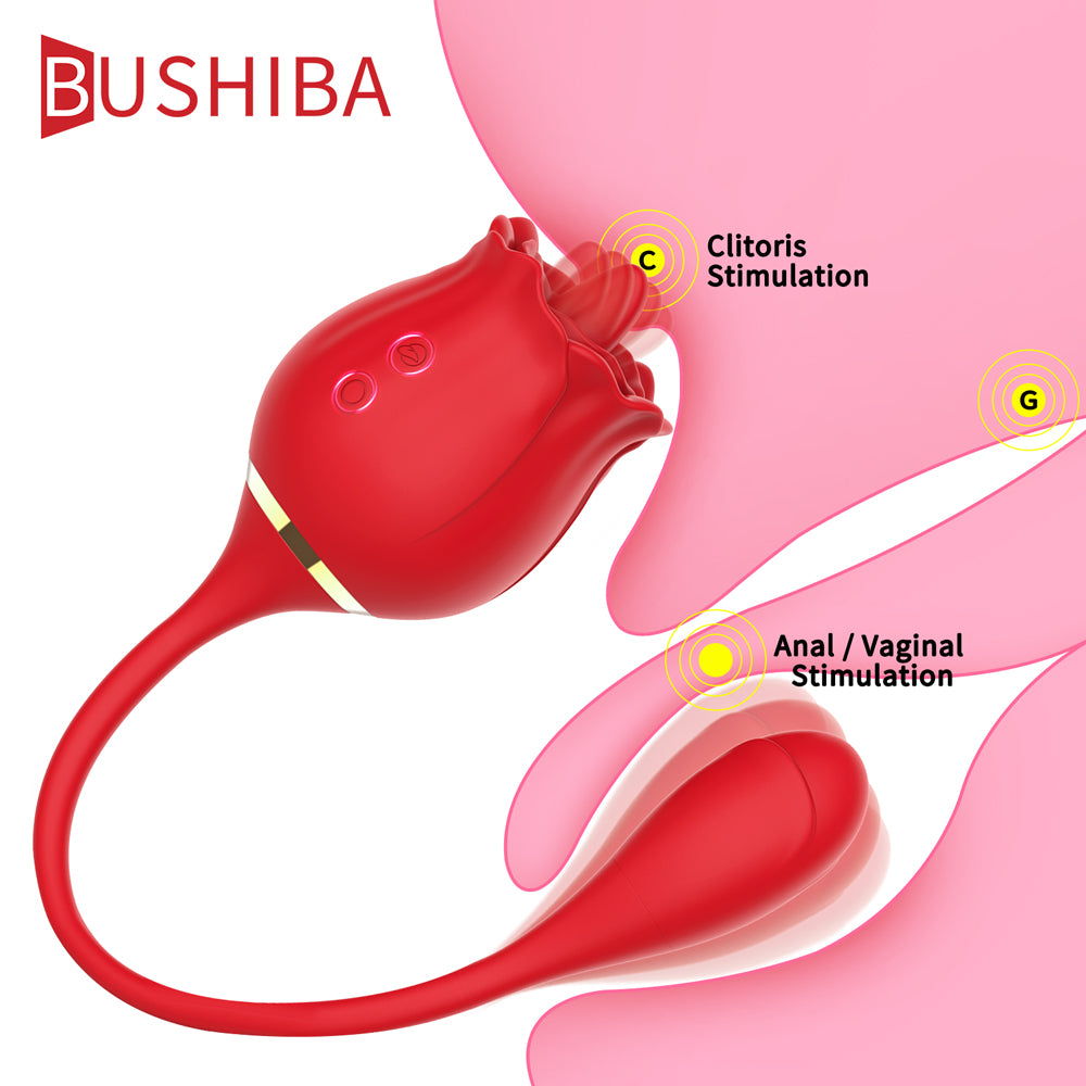 Rose Tongue Vibrator for Women - G Spot and Clitoral Stimulation